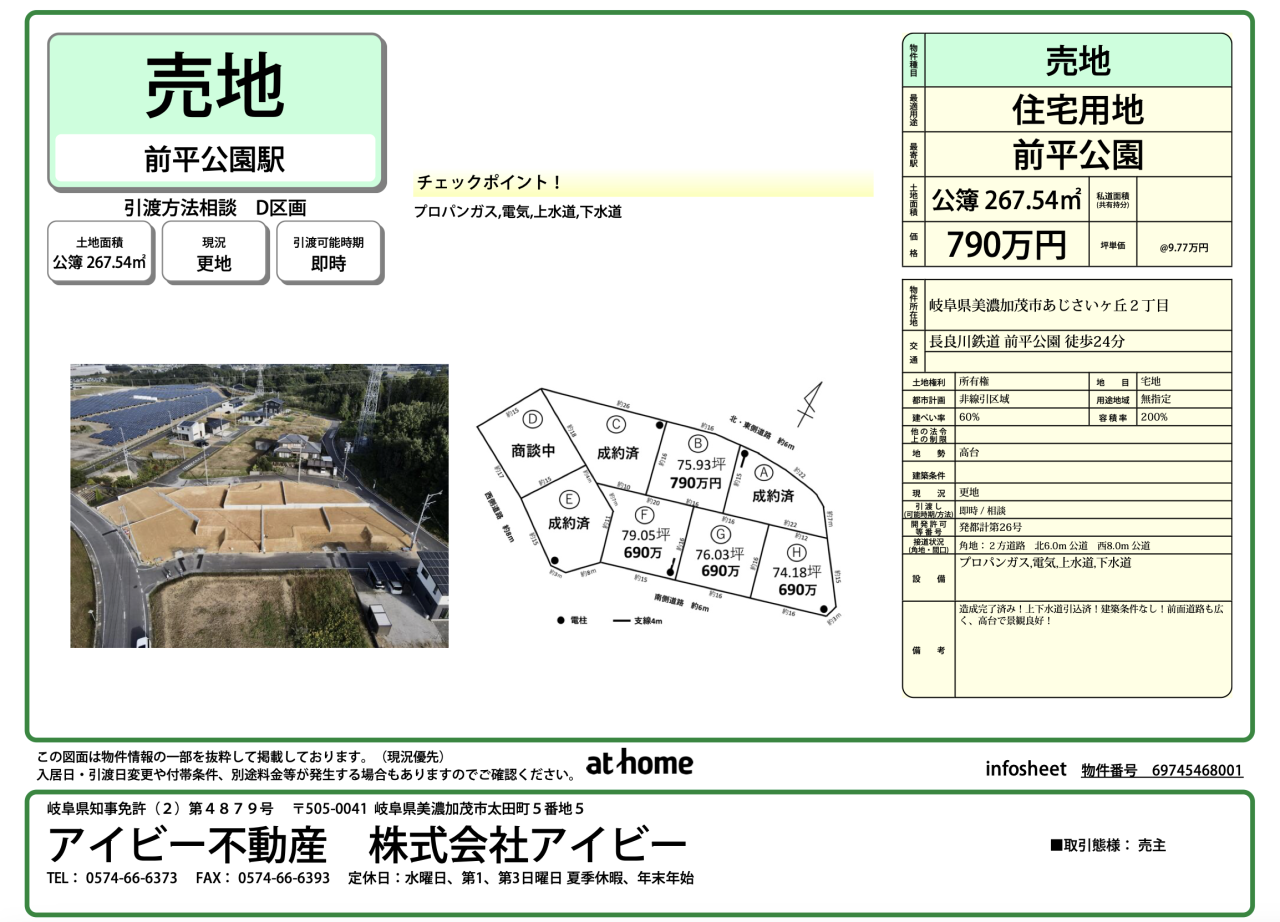 あじさいヶ丘D区画商談中